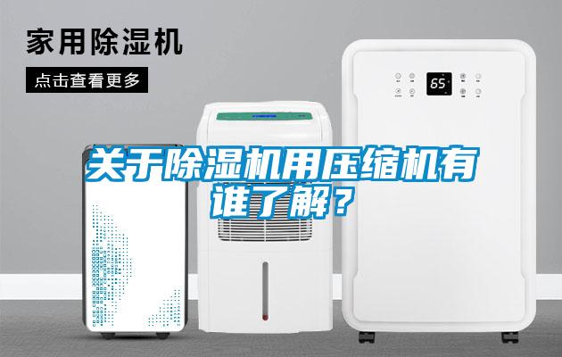 關于除濕機用壓縮機有誰了解？
