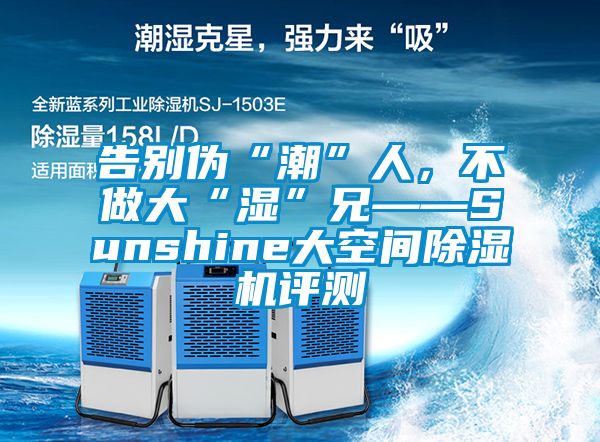 告別偽“潮”人，不做大“濕”兄——Sunshine大空間除濕機評測